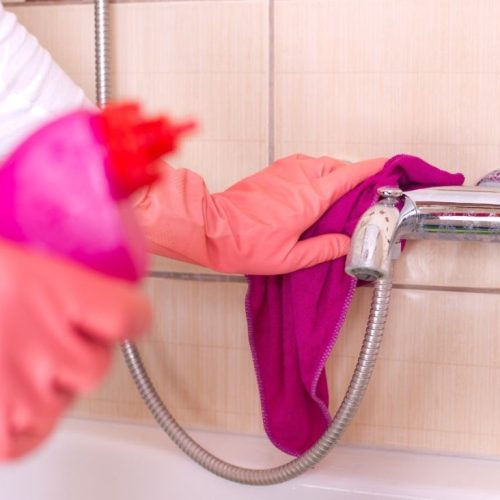 Bathroom cleaning concept